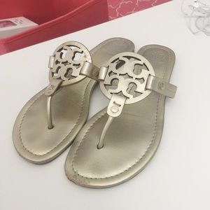 Tory Burch Miller Sandals - Size 8 Gold